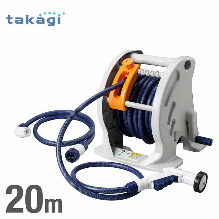 【日本Takagi】20M水管車組 洗車 園藝 澆花 輕巧附掌上按壓灑水噴頭RT220TNB
