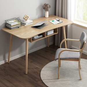 APP下單享點數9% 北歐電腦桌臺式家用簡易實木書桌簡約現代小學生寫字桌子臥室桌椅