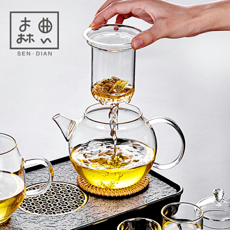 茶壺泡茶單壺玻璃茶具耐高溫日式沖茶過濾茶水分離器功夫花茶套裝