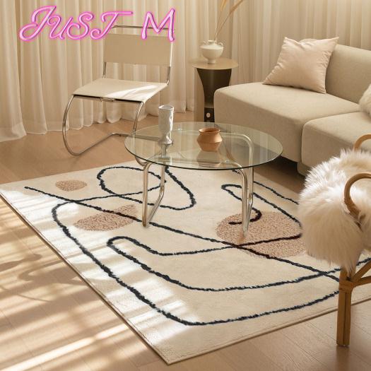地毯原創設計地毯北歐現代抽象毛絨地毯臥室床邊客廳墊INS風地墊加厚LX 雙11特惠