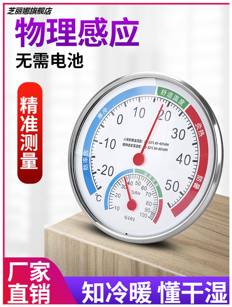 溫濕度計壁掛式臺式藥房溫度計高精度指針濕度計家用室內溫濕度表