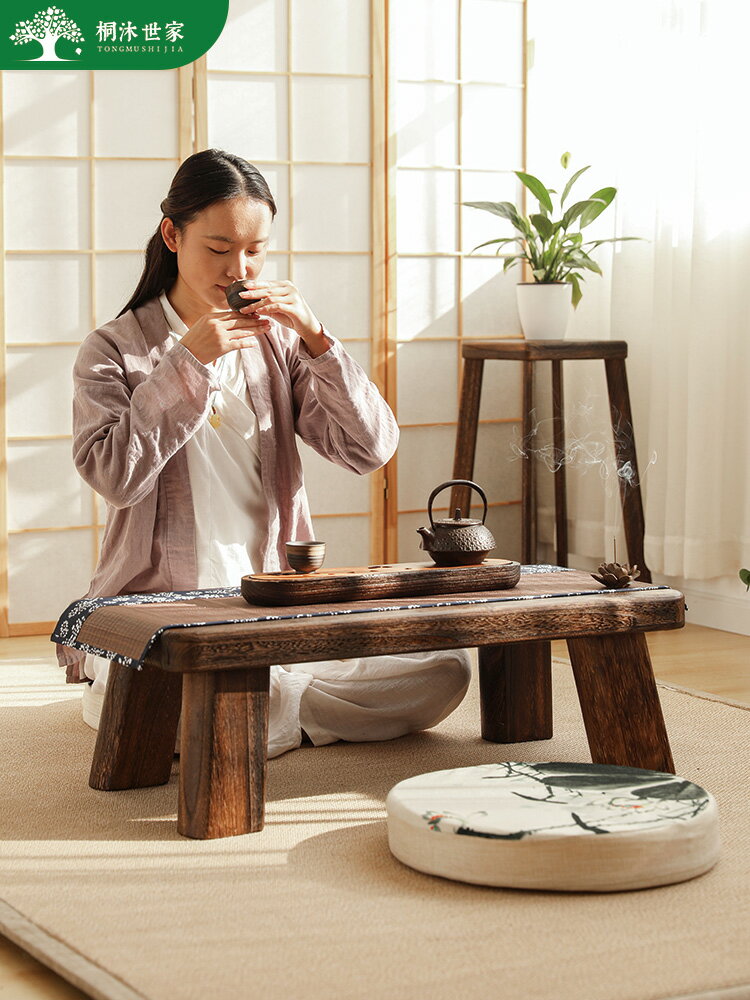 實木飄窗小桌子炕幾家用臥室坐地陽臺茶桌矮桌榻榻米茶幾簡約茶臺 【幸福驛站】