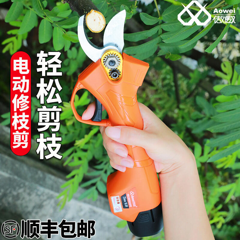 【免運】樹枝剪 電動修枝剪 傲威電動修枝剪果樹修枝剪刀電動園林修剪樹枝修枝鋰電剪高空修剪