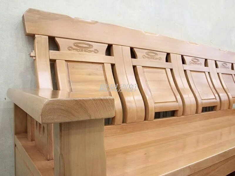 【歐風別館】如意檜木L型全實木木板椅【基隆至台中免運費】 3