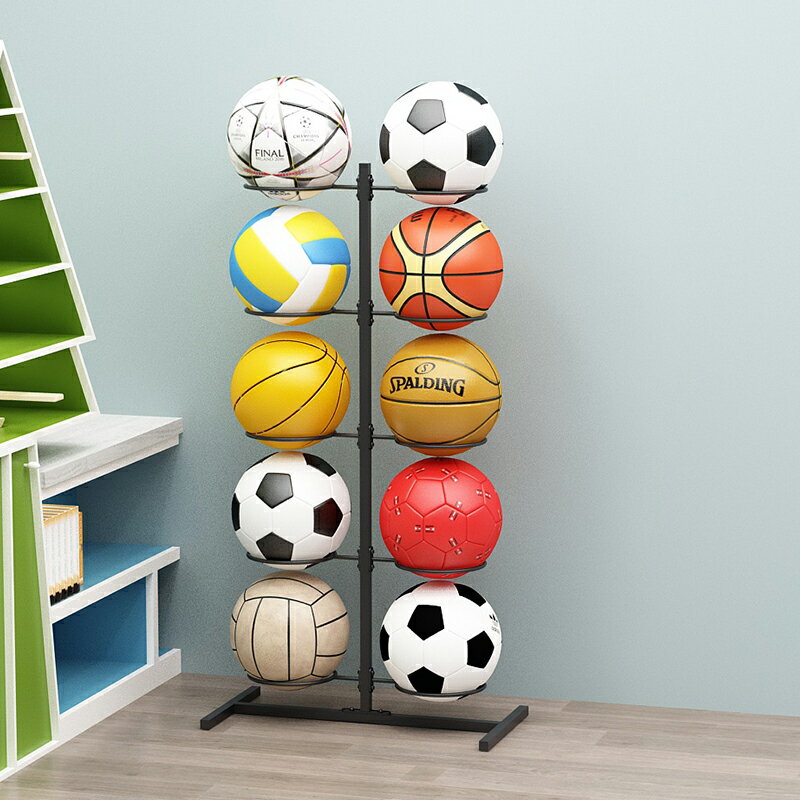 籃球收納架 足球收納筐 球架 簡易家用兒童球架框籃球收納架足排藍球類擺放置物架幼稚園收納筐『YS0288』