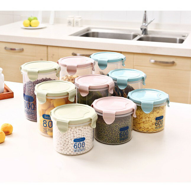 食品密封罐【Y001】台灣出貨 居家  密封罐 儲物罐 糖果罐 食物罐 食品密封 防潮罐 透明密封罐 防潮 5