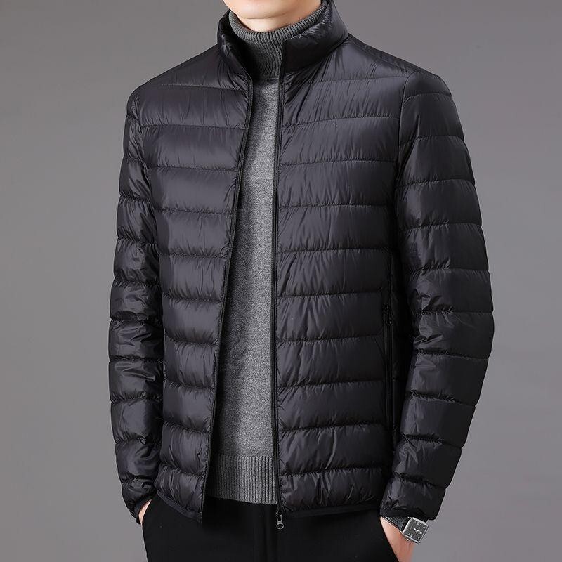 【秋冬上新】M-5XL大碼羽絨棉外套 保暖外套 男裝 冬季輕薄款羽絨棉服男短款大碼休閒立領保暖上衣爸爸男裝棉衣外套