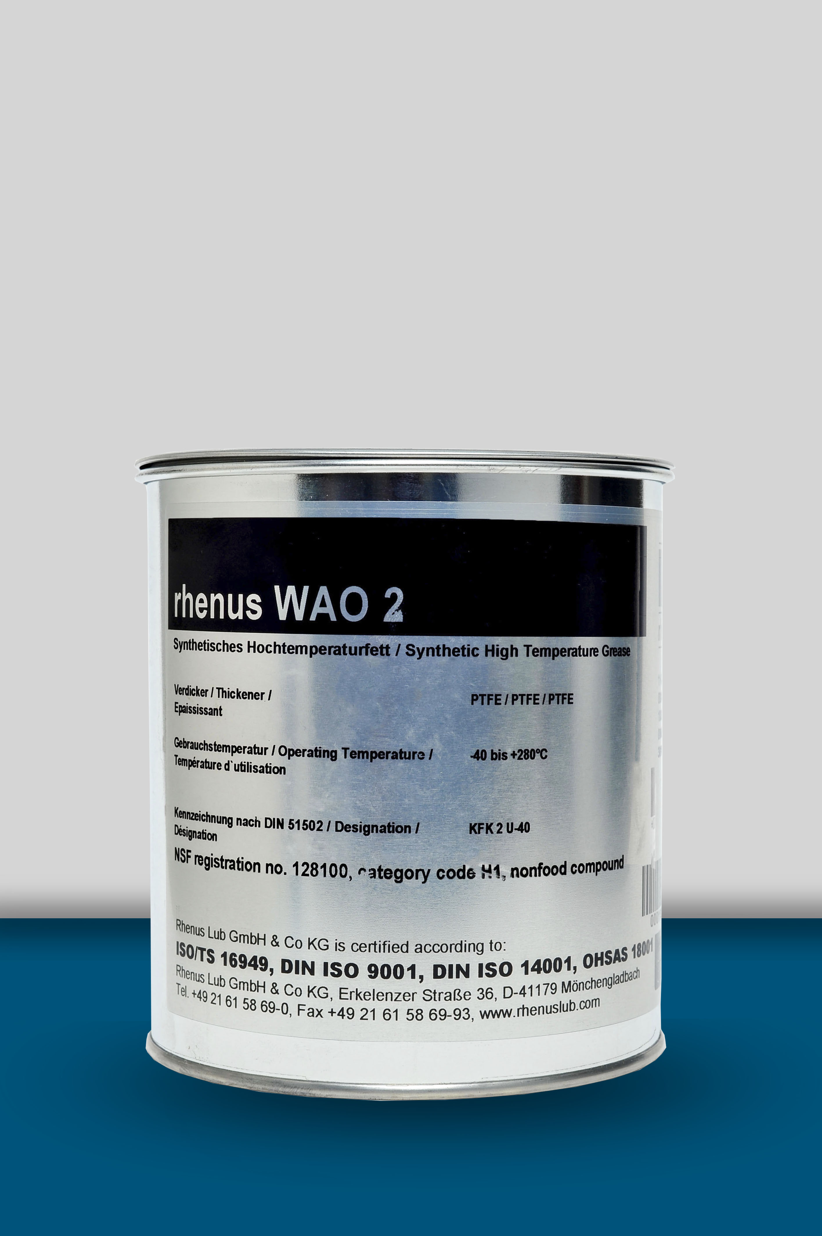 rhenus WAO 2 食品級 氟化合成油及PTFE高溫潤滑脂(食品級潤滑油)