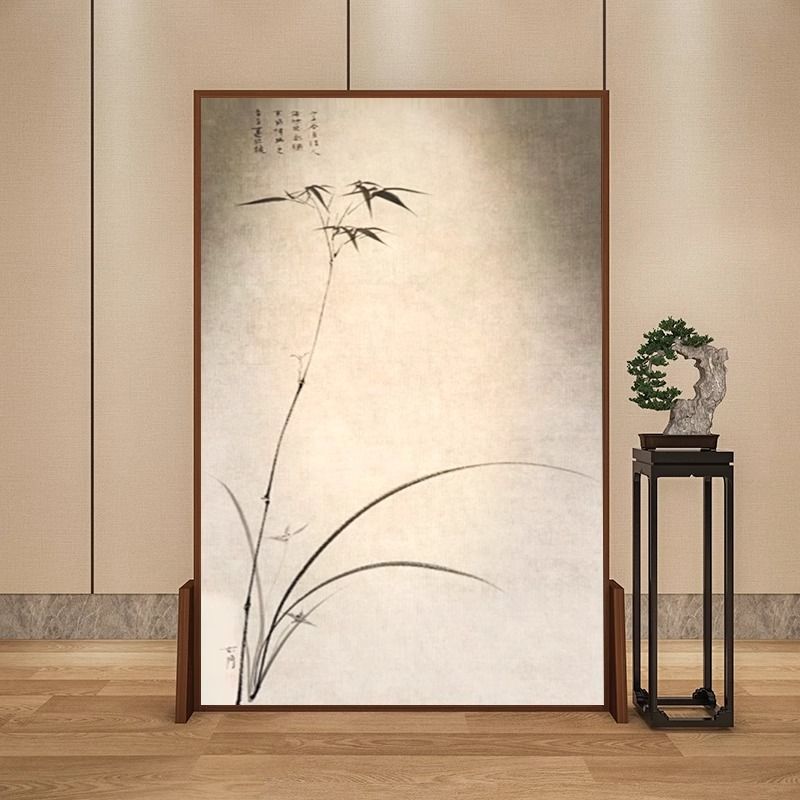 【公司貨 免運 速發】開發票 客製 東方美學新中式實木移動屏風隔斷客廳入戶遮擋玄關背景墻竹子座屏