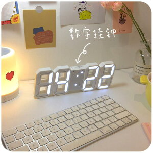 ins數字時鐘桌面臺式辦公室學生簡約鬧鐘錶擺件小臥室房間電子鐘