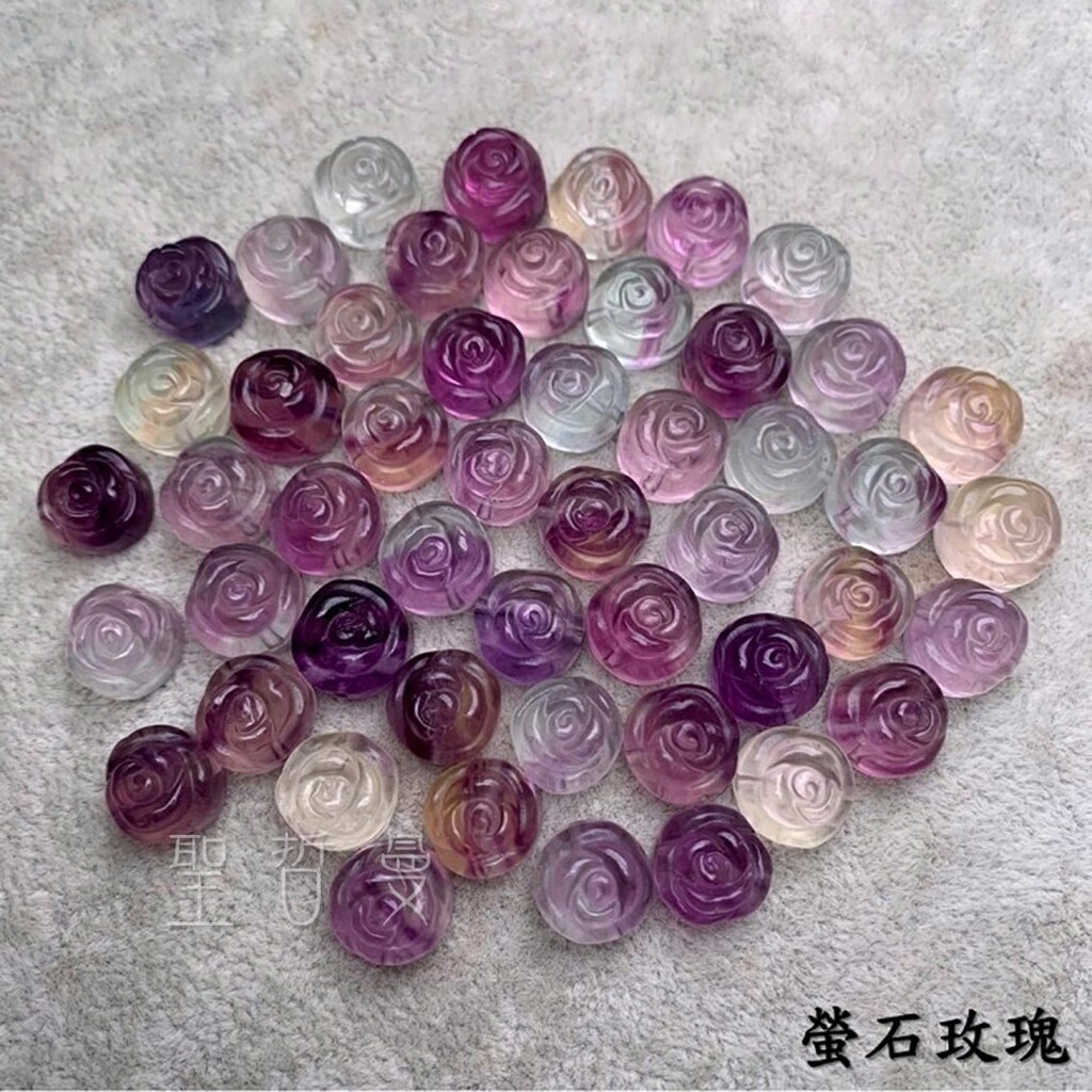 串珠系列-螢石玫瑰(Fluorite) 11-12MM-1顆 ~智慧之石、平衡與精進心智、電磁波防護 🔯聖哲曼🔯