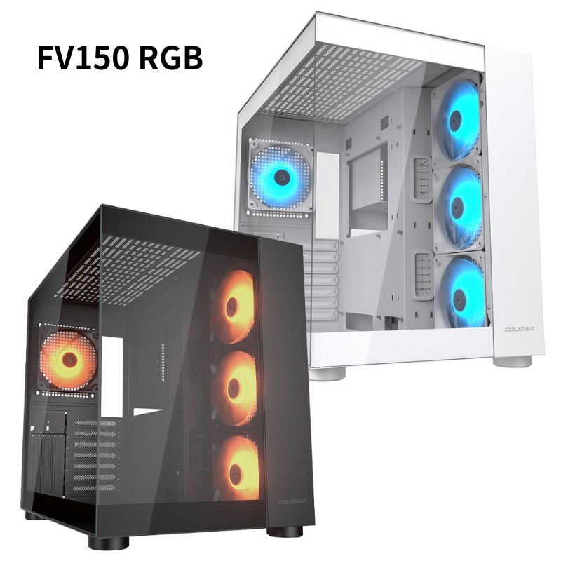 【享最高折300】COUGAR 美洲獅 FV150 RGB ATX機殼 黑色/白色
