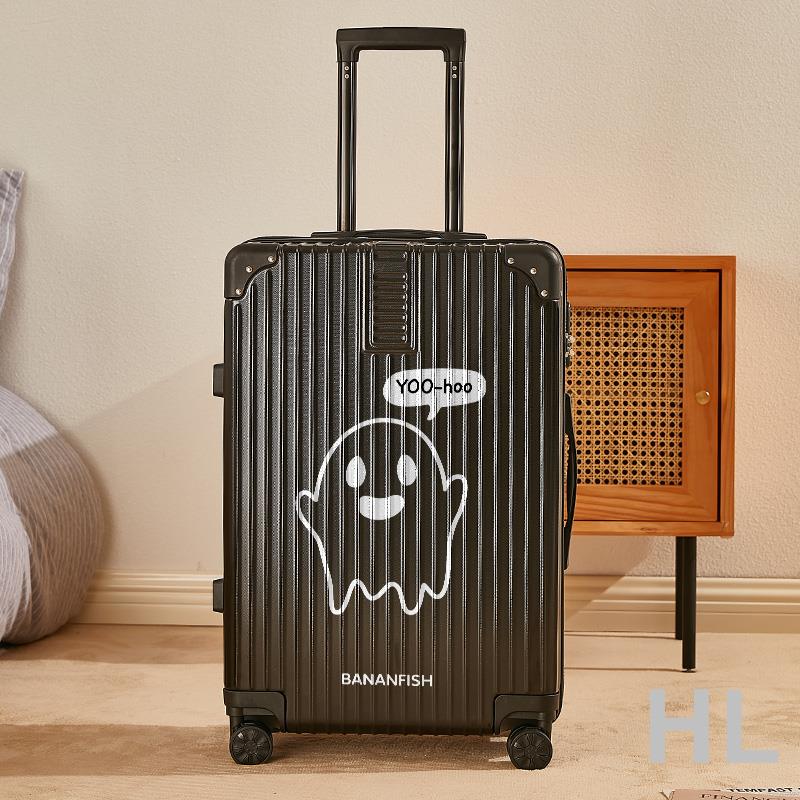 HL 涂鴉行李箱女萬向輪鋁框密碼拉桿箱結實耐用旅行箱男24大容量28寸