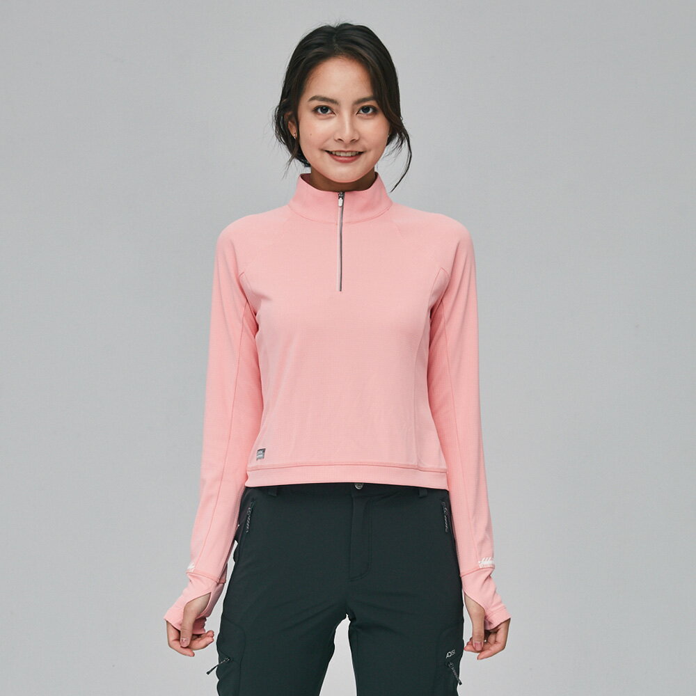 ADISI 女短版長袖排汗衣