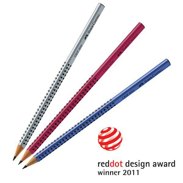 德國輝柏Faber Castell 280350 / 280351 GRIP 2001 專利防滑三角鉛筆 三色 世界紅點設計獎