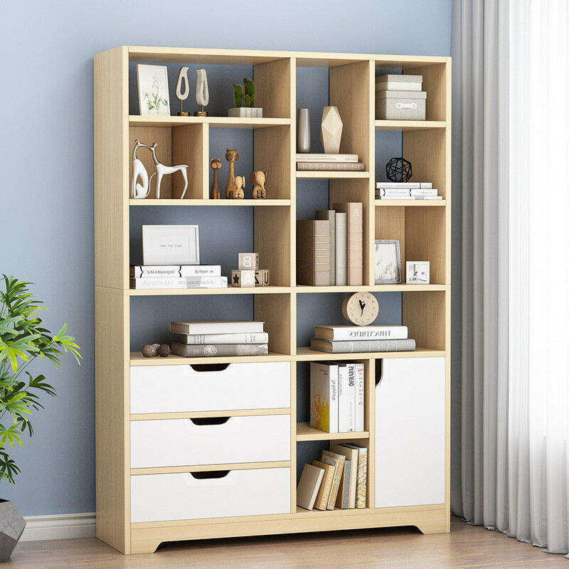 APP下單享點數9% 書架置物架落地簡約家用客廳收納儲物柜經濟型實用簡易小書柜創意