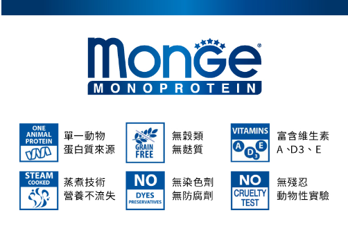 Monge瑪恩吉【MONO蔬果系列】 主食犬餐盒 150g 狗狗餐盒 罐頭 狗狗罐頭 無糖配方100%單一鮮雞肉無穀配方 3