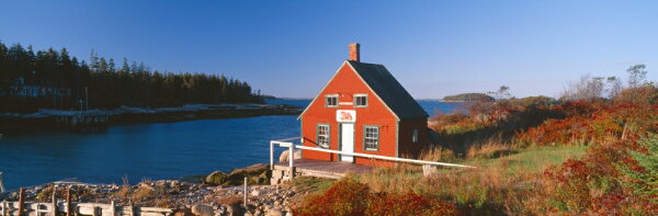 Posterazzi: Lobster House in Autumn Stonington Maine Stretched Canvas