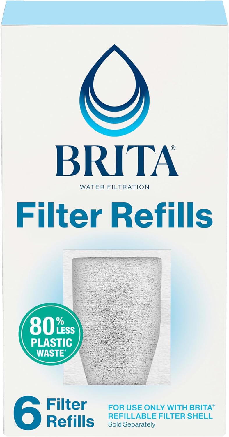 [4美國直購] Brita Refillable 替換 濾芯 6入 (不含外殼) 需搭配 Brita Refillable 濾水壺 & 外殼使用 成分同 白色 圓形濾心_UA4