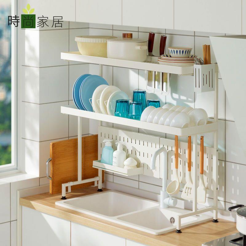免運 廚房水槽置物架 碗架 瀝水架 碗架 不銹鋼水槽架廚房置物架水池晾放碗碟收納架用品雙層碗筷碟瀝水架特惠/工廠直銷 全館八折 z1224