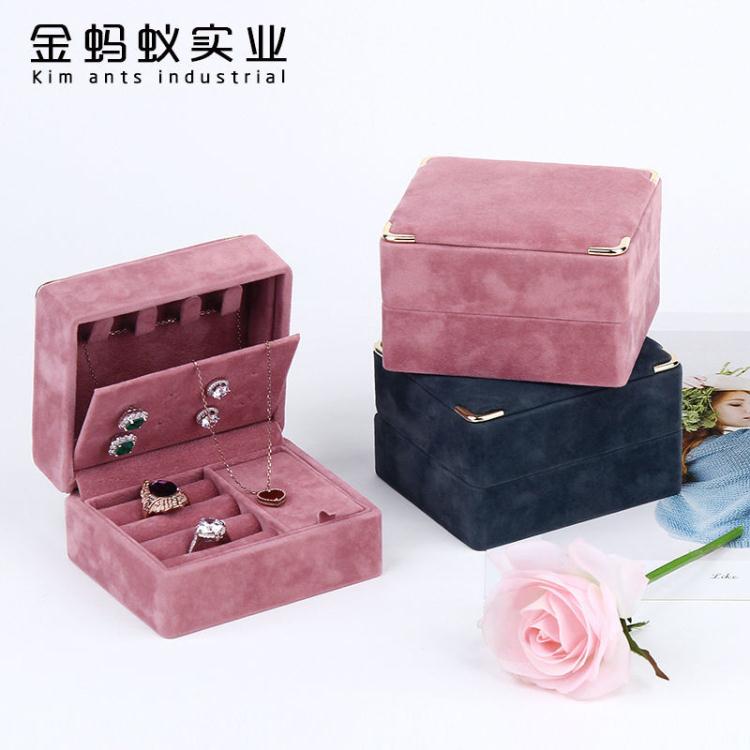 首飾收納盒 小精致日本網紅珠寶飾品收納盒出差旅行便攜高檔ins風絨布首飾盒