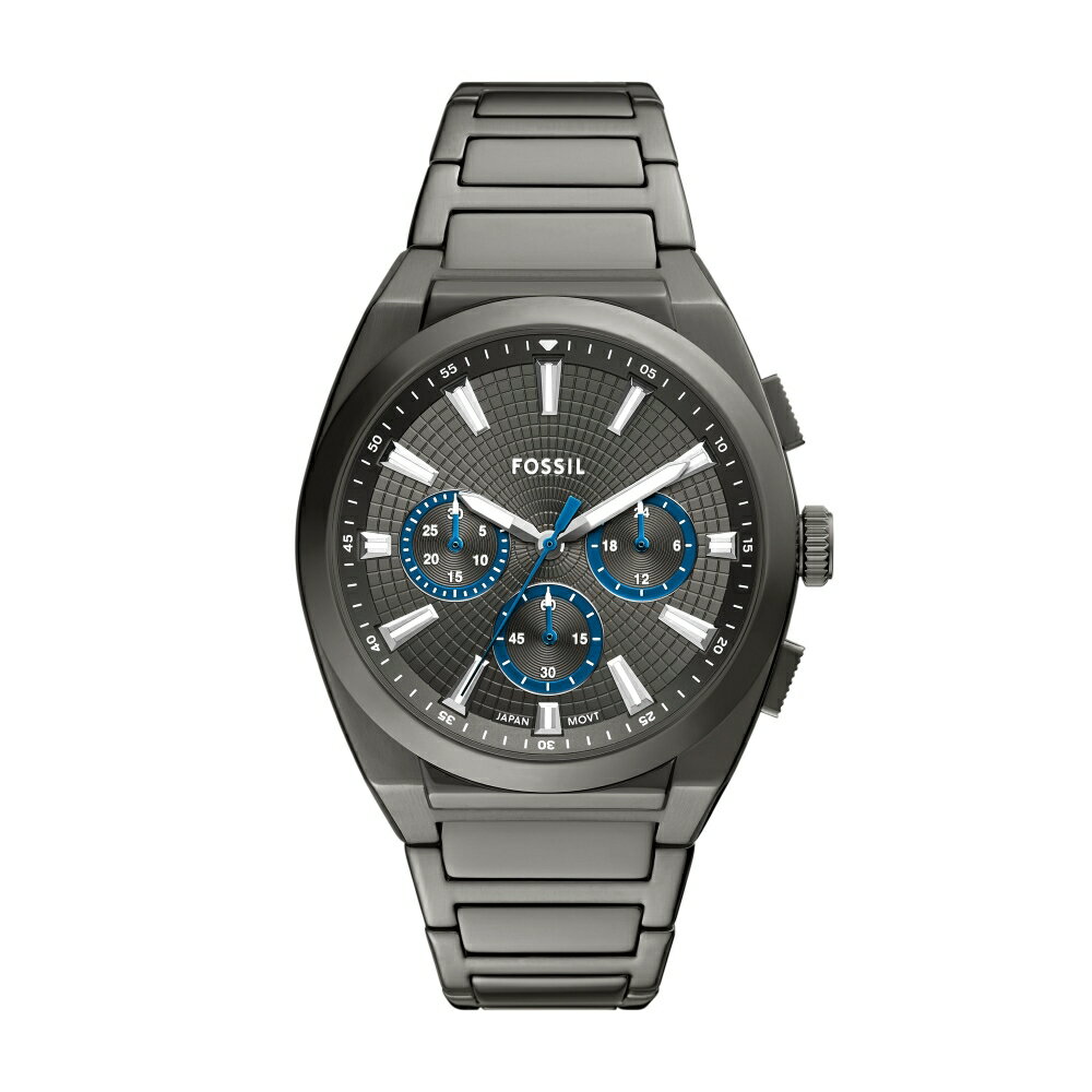 送禮首選★ FOSSIL Everett 美式黑鋼三眼計時手錶 44MM FS6106 美國時尚品牌】 附提袋【全館滿額折價★FOSSIL全系列包夾送美妝蛋】