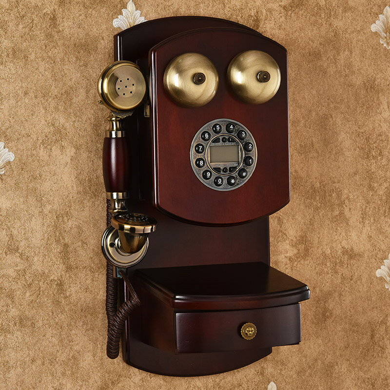 復古壁掛電話機掛壁式家用仿古電話掛墻歐式創意老式轉盤無線插卡 全館免運