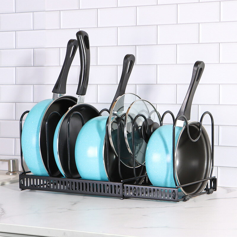 廚房整理好物多層可調節櫥櫃子內置鍋具置物架多功能可伸縮鍋蓋架