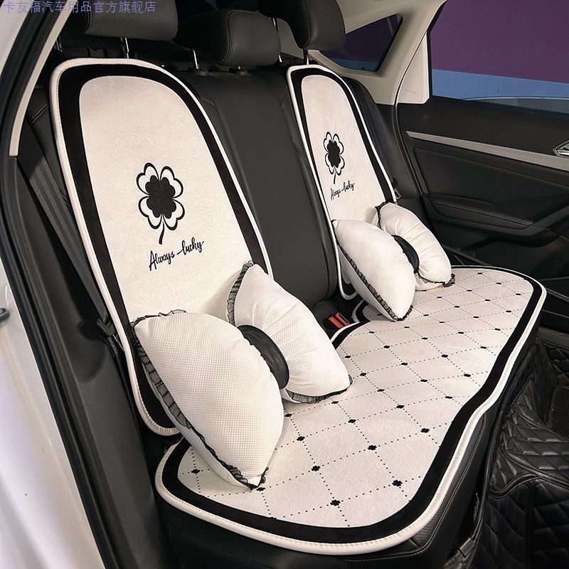 汽車坐墊秋冬毛絨通用四季2023新款座墊後排網紅女神款座套專用