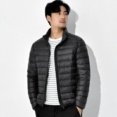 羽絨外套 防風外套 情侶外套 L-5XL 輕量透氣高密度防潑水拉鍊口袋素色立領羽絨外套 大尺碼【臺灣 預購】