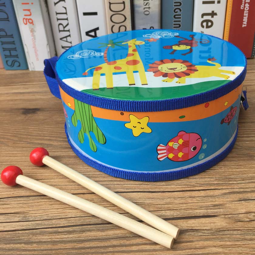 奧爾夫幼兒打擊樂器木製玩具兒童鼓木質腰鼓軍鼓益智手敲打玩具鼓