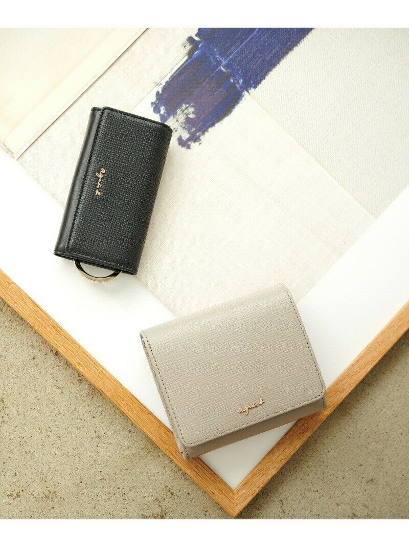 HW11-01 壓紋皮革拼接短夾  アニエスベー 財布・ポーチ・ケース 財布 グレー【送料無料】[Rakuten Fashion] 5