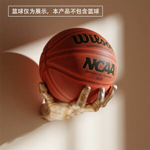 籃球收納架家用籃球架掛墻式籃球框掛式足球收納袋足球籃球置物架-快速出貨