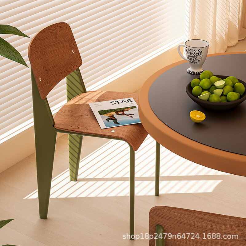 北歐復古餐椅標準椅設計師實木家用書桌椅餐桌椅子中古咖啡廳餐椅 全館免運