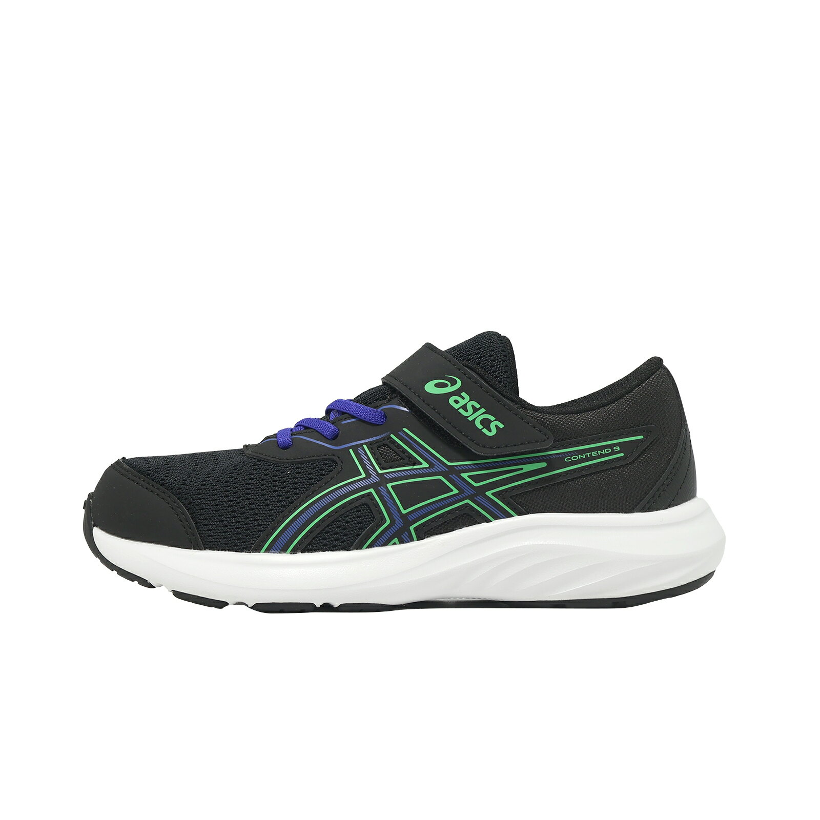 Asics 亞瑟士 慢跑鞋 Contend 9 PS 中童 小朋友 黑 魔鬼氈 運動鞋 1014A338009