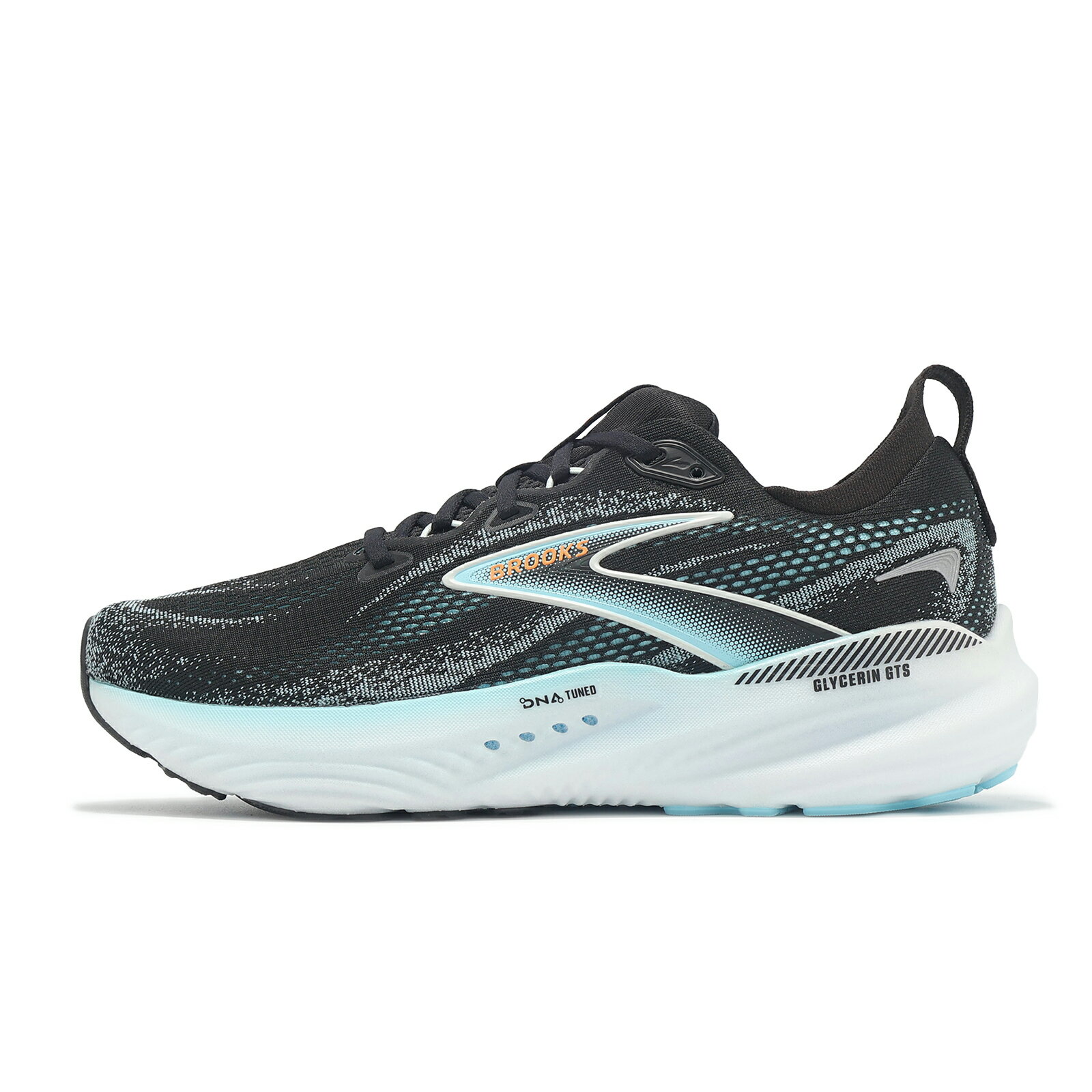 Brooks 慢跑鞋 Glycerin GTS 22 男鞋 黑 藍 甘油GTS系列 回彈 緩衝 路跑 運動鞋 1104461D063