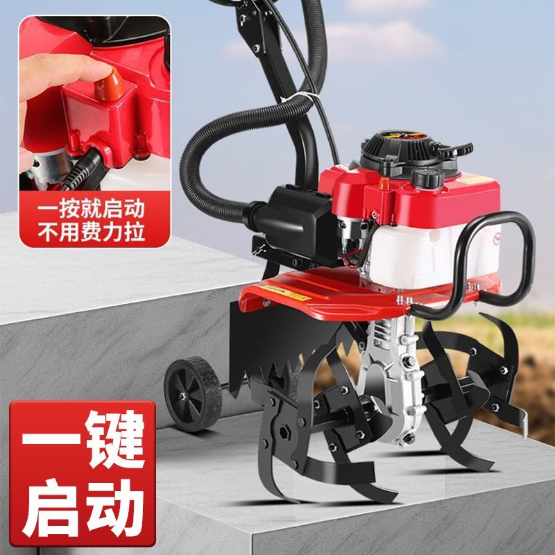 【最低價】【公司貨】新款微耕機小型汽油家用四沖程松土水田鋤草開溝機翻地開荒旋耕機 5