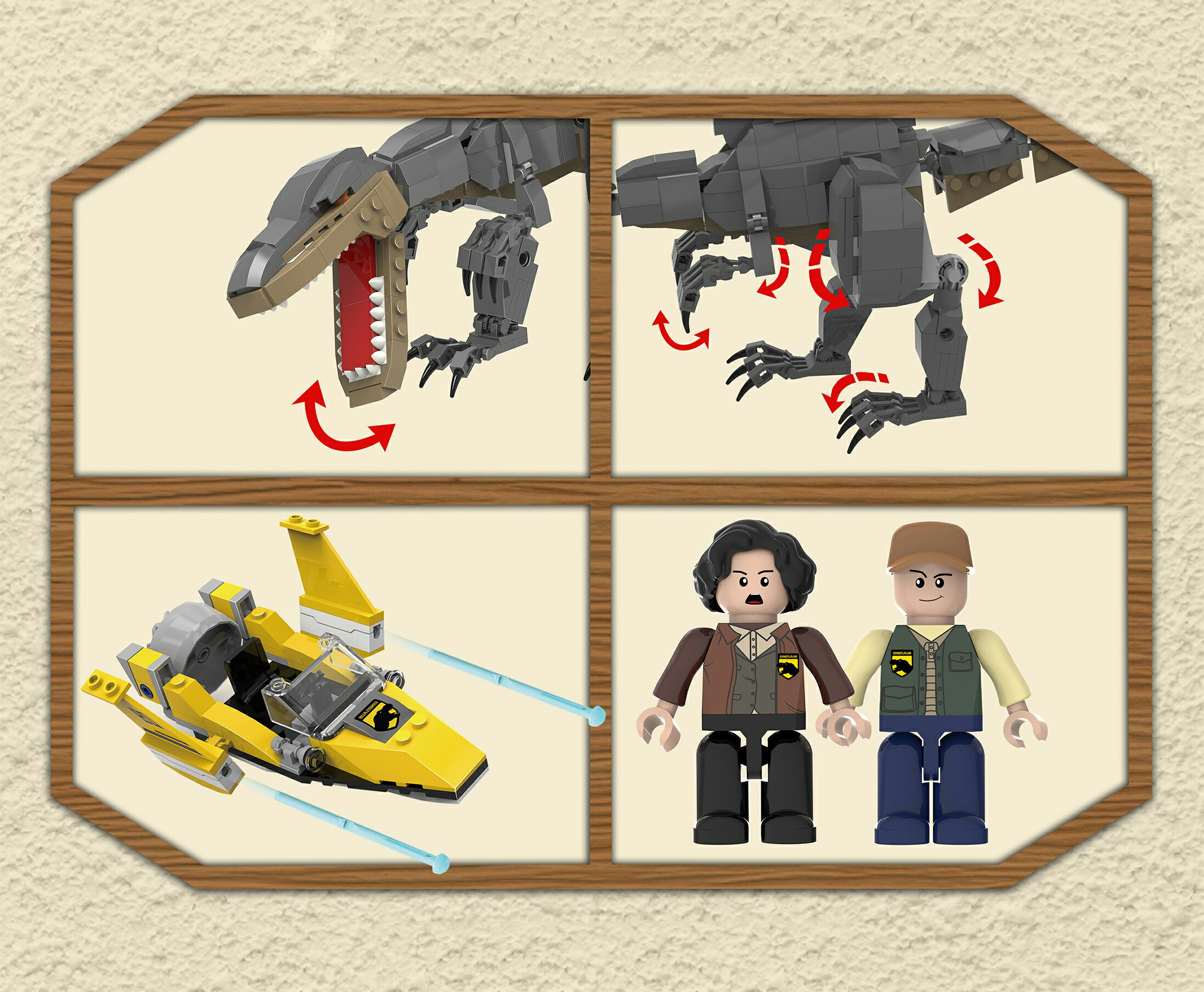 【BanBao邦寶積木楚崴】-EW-1009  侏儸紀系列-棘龍快艇組合 4