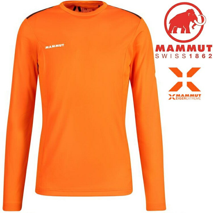 Mammut 長毛象 Moench Light 男款艾格長袖圓領排汗衣 1016-00960 2217 復刻橘