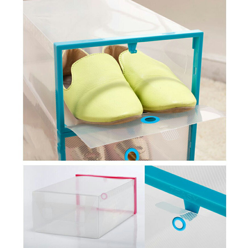 組裝鞋盒 塑膠鞋盒 抽屜式鞋盒 放鞋子的收納盒 翻蓋鞋盒組 DIY組裝鞋盒 DIY鞋盒 收納鞋盒 透明鞋盒 【335H】 4