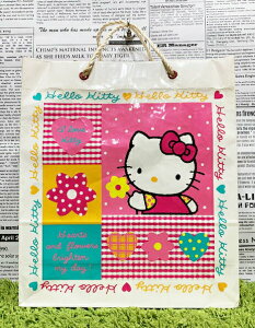 【震撼精品百貨】Hello Kitty 凱蒂貓 日本SANRIO三麗鷗KITTY紙袋/購物袋-英文花*43016 震撼日式精品百貨