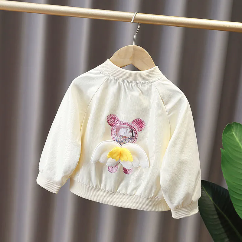 女童外套 洋氣春裝外套 兒童外套 秋季棒球服 女寶寶公主小童夾克 女孩百搭外穿上衣 女生外套【不二雜貨】