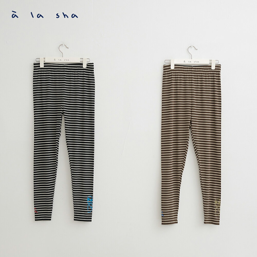 a la sha 阿財條紋舒適內搭褲 4