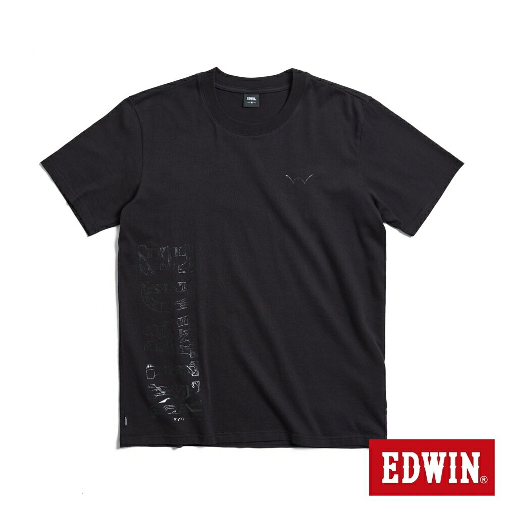 EDWIN 寬版 變色機器人短袖T恤-男款 黑色 #滿2件享折扣