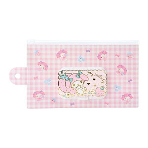 真愛日本 美樂蒂 格紋粉 濕紙巾收納包 附蓋 L 濕紙巾包 面紙包 收納包 禮物 ID51