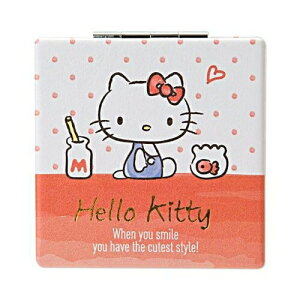 【震撼精品百貨】Hello Kitty 凱蒂貓-Sanrio HELLO KITTY方型隨身雙面鏡(元氣小物)#84837 震撼日式精品百貨