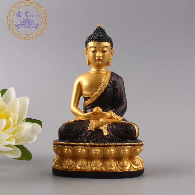 樹脂阿彌陀佛釋迦佛密宗釋迦摩尼佛彩繪鍍金隨身小佛像三寶佛