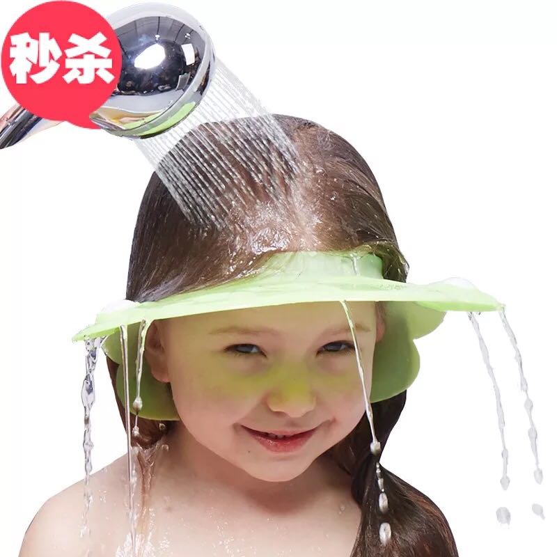 寶寶洗頭帽防水護耳硅膠可調節浴帽 兒童洗頭發帽子小孩洗頭神器