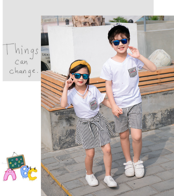 親子裝 親子套裝 短袖T恤+褲子 母女裝 全家福 櫻桃嚴選 純棉t恤+褲裙 一家三口 一 家四口 全家裝 情侶裝 5