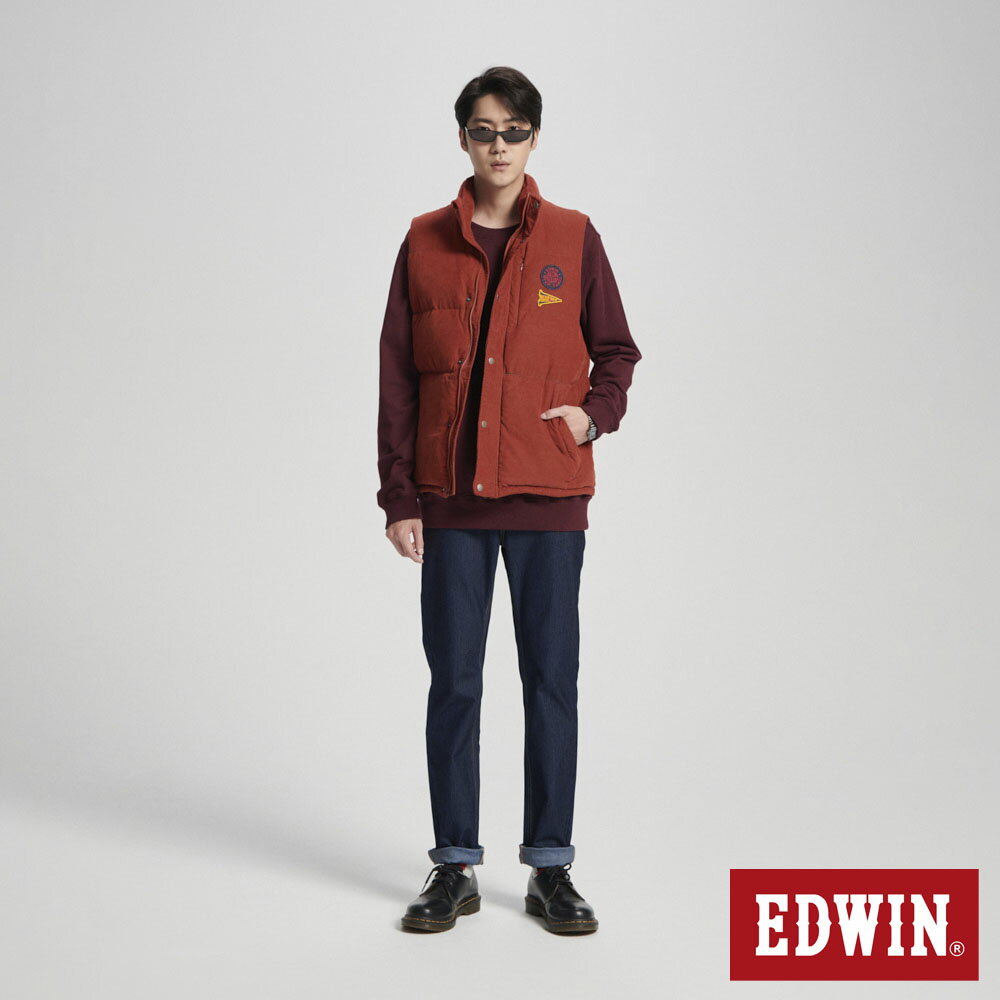 EDWIN BLUE TRIP 阿美咖羽絨背心-男款 深桔色